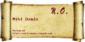 Mihl Ozmin névjegykártya
